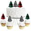 Big Dot of Happiness ホリデーチェック柄ツリー – デザートカップケーキトッパー – バッファローチェック柄クリスマスパーティークリアトリートピック – 24個セット Big Dot of Happiness Holiday Plaid Trees - Dessert Cupcake Toppers - Buffa