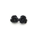 9mmX[ubN[YX^bhAAM[vX`bN|XgCO^ZVeBuC[ Pretty Smart 9mm Small Black Rose Studs, Hypoallergenic Plastic Post Earrings Metal Sensitive Ears