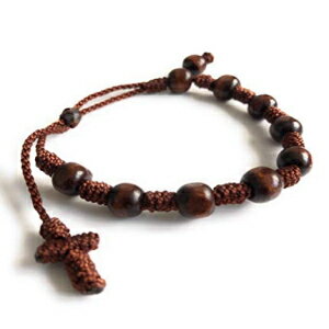 ユニセックス祈る10年手作りブラウンストリングロザリオブレスレットカトリックギフト Sifrimania Unisex Pray Decade Handmade Brown String Rosary Bracelet Catholic Gifts