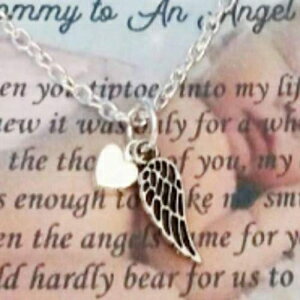 ւ̗YMtg-xCr[GWFEBO-YLOWG[-[lbNX Uniquely Designed by Rebecca Miscarriage Gifts For Women - Baby Angel Wings - Stillborn Memorial Jewelry - Memory Necklace