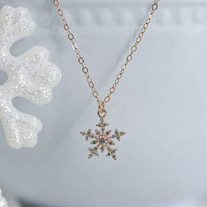 キラキラクリスタルスノーフレークペンダントローズゴールドフィルドネックレスジュエリーギフト女性用16インチ Designed by Stacey Jewelry, LLC Sparkly Crystal Snowflake Pendant Rose Gold Filled Necklace Jewelry Gift for Women 16 Inches