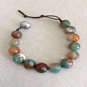 tHXgO[팋уuXbg Iris Jewelry Collection Forest green agate knotted bracelet