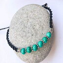 `xbg^[RCYr[Y}NuXbgA SPIRALICA Tibetan Turquoise beaded macrame bracelet, Handmade