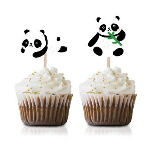 楽天GlomarketMAGJUCHE Panda Cupcake Topper Picks, 24-Pack Panda Baby Shower Kids Birthday Party Decorations