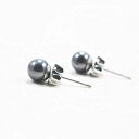 jƏ̂߂6mmw}^Cg{[X^bhsAXAhOȗp| Little Gems Jewellery Shop 6mm Hematite Ball Stud Earrings For Men & Women, Hypoallergenic Surgical Steel
