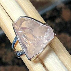 i`[sN[YNH[c925\ChX^[OVo[OTCY8.5 Natural Rocks by Kala Natural Raw Pink Rose Quartz 925 Soild Sterling Silver Ring Size 8.5