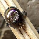 fUCi[RainbowTitanium Druzy925X^[OVo[OTCY7.75 Natural Rocks by Kala Designer Rainbow Titanium Druzy 925 Sterling Silver Ring Size 7.75