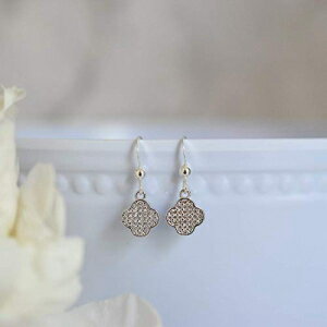 LLNX^lt_O[X^[OVo[COWG[Mtg Designed by Stacey Jewelry, LLC Sparkly Crystal Quatrefoil Dangly Sterling Silver Earrings Jewelry Gift for Friend