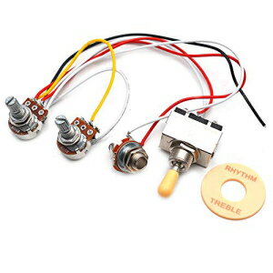 MusicOne GETMusic Guitar Wiring Harness Set Prewired 500K Pots 3 Way Toggle Switch Wiring Harness Kit with 6.35 Output for Electric Guitar