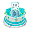 楽天GlomarketCakeSupplyShopその男の子の赤ちゃんの種まき赤ちゃんの男の子青い赤ちゃんの靴とプラークケーキトッパー CakeSupplyShop Its A Boy Baby Sower Baby Boy Blue Baby Shoes and Plaque Cake Topper