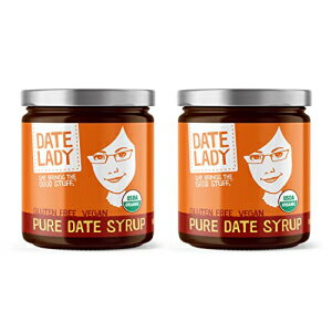 Date Lady オーガニック デーツ シロップ 12 オンス ガラス瓶 ビーガン パレオ グルテンフリー コーシャー (2 パック) Date Lady Organic Date Syrup 12 Ounce Glass Jar Vegan, Paleo, Gluten-free Kosher (2-Pack)