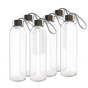 Teikisi6pbNjKXEH[^[{g18IXXeXX`[Lbvt Teikis (6-Pack) Glass Water Bottles 18oz with Stainless Steel Cap