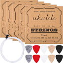 iC EN tFg EN sbNt \vm (21 C`)/RT[g (23 C`)/ei[ (26 C`) ENp ( 5 ZbgAtFg sbN 10 ) Nylon Ukulele Strings with Felt Ukulele Picks for Soprano