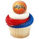 NBAサンアントニオスパーズが正式に認可したカップケーキトッパーリング-24個入りパック DecoPac NBA San Antonio Spurs Officially Licensed Cupcake Topper Rings - Pack of 24