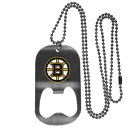 NHL Siskiyou スポーツ ファン ショップ ボストン ブルーインズ ボトル オープナー タグ ネックレス 20 インチ ブラック NHL Siskiyou Sports Fan Shop Boston Bruins Bottle Opener Tag Necklace 20 inch Black