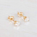 ゴールドフィルドジルコンダイヤモンドスタッドピアス-女性用スモールCZポストピアス-サイズ4mm Tooliks Gold Filled Zircon Diamond Stud Earrings - Small CZ Post Earrings For Women - Size 4mm