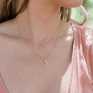 X[ n}[h S[h O lbNX Small Hammered Gold Crescent Moon Necklace