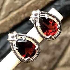 ナチュラル 2.25ct パイロープ ガーネット 925 ソリッド スターリング シルバー イヤリング 15mm Natual 2.25ct Pyrope Garnet 925 Solid Sterling Silver Earrings 15mm