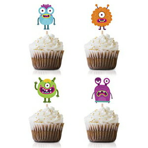 楽天GlomarketMAGJUCHE Monster Cupcake Topper Picks, 24-Pack Little Monster Baby Shower Or Kids Birthday Party Decorations