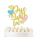 LILIPARTY Due with Two Cake Topper, Boy-Girl Twins Cake DecorCTwins Baby Shower Gender Reveal Party Decorations Supplies