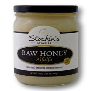 Stockin の非加熱、未濾過の生アルファルファ蜂蜜、17 オンス 瓶 Stockin's Unheated and Unfiltered Raw Alfalfa Honey, 17 Oz. Jar