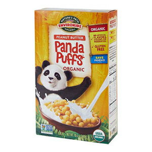 シリアル パンダ パフ オーガニック ピーナッツ バター シリアル、10.6 オンス、グルテンフリー、非遺伝子組み換え、EnviroKidz by Nature's Path Panda Puffs Organic Peanut Butter Cereal, 10.6 Ounce, Gluten Free, Non-GMO, EnviroKidz by Nature's