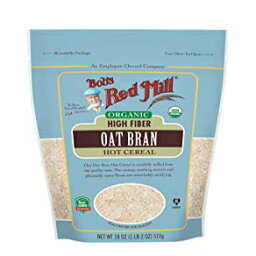 18 Ounce (Pack of 1), Resealable, Bob's Red Mill Organic High Fiber Oat Bran Hot Cereal, 18 Oz