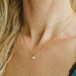 14KS[htBh̃C[h[YNH[c`[J[lbNX - 12C`A2C`̒߉\ȃGNXe_[t - 1̒a Layered rose quartz choker necklace in 14k gold fill - 12