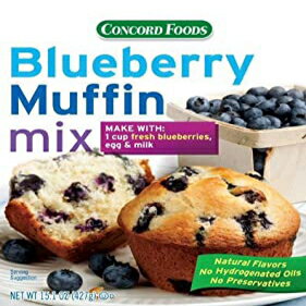 コンコードブルーベリーマフィンミックス-15オンスボックス（2ボックス） Concord Foods Concord Blueberry Muffin Mix - 15oz Boxes (2 Boxes)