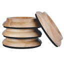 PUNK ハードウッド アップライト ピアノ キャスター カップ 4 個セット 家具脚パッド保護 (ナチュラル) PUNK Hardwood Upright Piano Caster Cups Set of 4 Furniture Leg Pads Protection (Natural)
