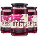 Pickerfresh Pickled Beets, 16 Oz, Pack of 3, 100% Natural and Certificated Crinkle Cut Sliced Beetroot, No Artificial Color, and No Preservatives, Non-GMO, Gluten Free, Kosher, Ready to Eat