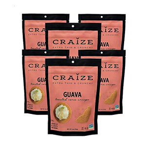 Craize 極薄＆カリカリトーストコーンクリスプ グアバ風味 ヘルシービーガン 全天然植物ベースクラッカー 非遺伝子組み換えスナック グルテンフリー 6パック 各4オンス Craize Extra Thin Crunchy Toasted Corn Crisps Guava Flavor Healthy Vegan A