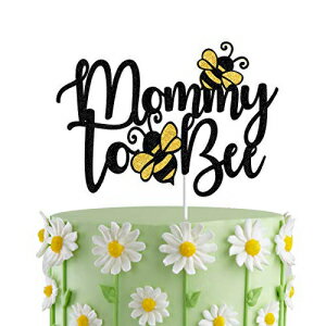 ֥ååޥޤȥߥĥХΥȥåѡWhat Will It Bee?ǥ졼󡢥ߥĥХơޤΥ٥ӡȥåѡǥȯɽѡƥǥ졼 Black Glitter Mommy to Bee Cake Topper,What Will It Bee?Cake