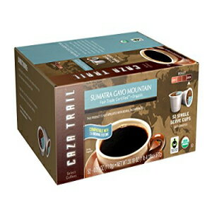 Caza Trail Coffee オーガニック スマトラ ガヨ マウンテン、シングル サーブ カップ 52 杯 Caza Trail Coffee Organic Sumatra Gayo Mountain, 52 Single Serve Cups