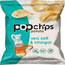 Popchips ポテトチップス 海塩と酢 0.8 オンス (24 個パック) Popchips Potato Chips, Sea Salt and Vinegar, 0.8 Ounce (Pack of 24)