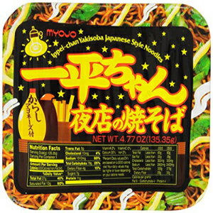 明星一平ちゃん焼きそば和風即席めん4.77円たらい（12個入り） Myojo Ippeichan Yakisoba Japanese Style Instant Noodles, 4.77-Ounce Tubs (Pack of 12)