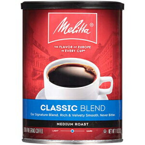 メリタ クラシックブレンドコーヒー、ミディアムロースト、極細挽き、11オンス缶（6本パック） Melitta Classic Blend Coffee, Medium Roast, Extra Fine Grind, 11 Ounce Can (Pack of 6)