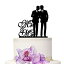 YAMI COCU Mr And Mr Gay Wedding Cake Topper Acrylic Silhouette Couple Groom and Groom Wedding Party Decorations