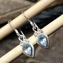 i`1Jbgu[gp[Y925X^[OVo[CO25mm Natural Rocks by Kala Natural 1ct Blue Topaz 925 Sterling Silver Earrings 25mm
