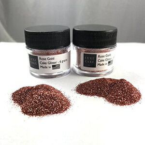 ラグジュアリー ケーキ グリッター、12 グラム、米国製 (ローズゴールド (2 パック)) Luxury Cake Glitter, 12 grams, USA Made (Rose Gold (2 pack))