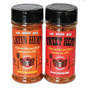 Sauce Goddess Gourmet LLC Sauce Goddess Latin Heat and Sweet Heat Spice Shaker Set, 9.5-Oz