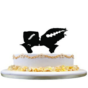 ե󥱥󥷥奿ȲֲǤΥ륨åȤΥǥ  ȥåѡ󥹥  ȥåѡ Frankenstein and Bride Silhouette Wedding Cake Topper , Monster Cake Topper