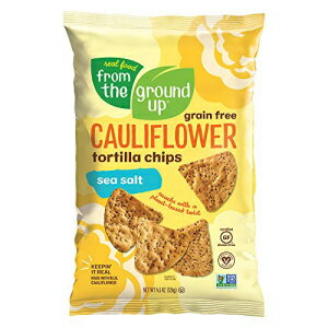 地面からの本物の食品 カリフラワー トルティーヤチップス - 6 個 4.5 オンス バッグ 塩味 REAL FOOD FROM THE GROUND UP Cauliflower Tortilla Chips - 6Count 4.5 Oz Bags Salted 