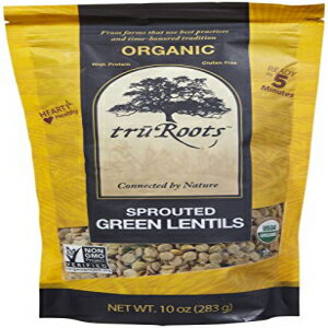 TruRoots - オーガニック発芽緑レンズ豆、10オンス TruRoots - Organic Sprouted Green Lentils, 10 Ounces