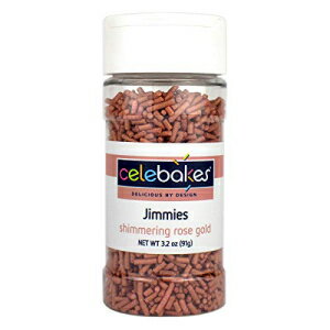 Celebakes きらめく装飾ジミー/スプリンクル、ローズゴールド、3オンス Celebakes Shimmering Decorative Jimmie/Sprinkles, Rose Gold, 3oz