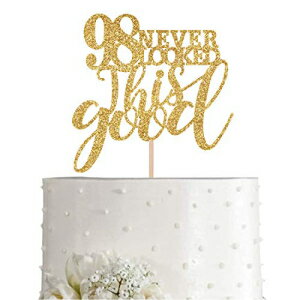楽天Glomarketゴールドグリッター 98 ネバールックドディスグッドケーキトッパー、女性ゴールドハッピー98歳の誕生日ケーキトッパー、誕生日パーティーデコレーション、サプライ Gold Glitter 98 Never Looked This Good Cake Topper, Women Gold Happy 98th Birthday C