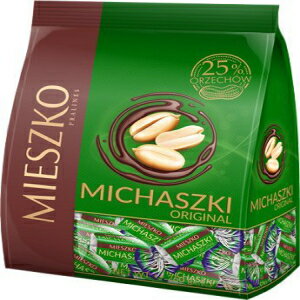 ミェシュコ ミチャシュキ ダークチョコレートでコーティングされたピーナッツ キャンディー (260g) Mieszko Michaszki Dark Chocolate Covered Peanuts Candy (260g)