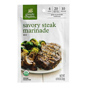 Simply Organic セイボリーステーキマリネ - 0.70 oz (3 パック) Simply Organic Savory Steak Marinade - .70 oz (3 pack)
