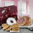 Dulcetによる各種のお祝いクッキー愛好家のギフトバスケットに含まれるもの：スプリンクルクッキー、リンツァータルト、ピーナッツバタークッキー、チョコレートチップクッキー、最高のクッキーバスケット。 Dulcet Gift Baskets Assorted Celebration Cookie Lovers