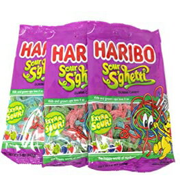 ハリボー グミ - サワースパゲッティ 5 オンス (3 個パック) Haribo Gummies-Sour Spaghetti 5 Ounce (Pack of 3)